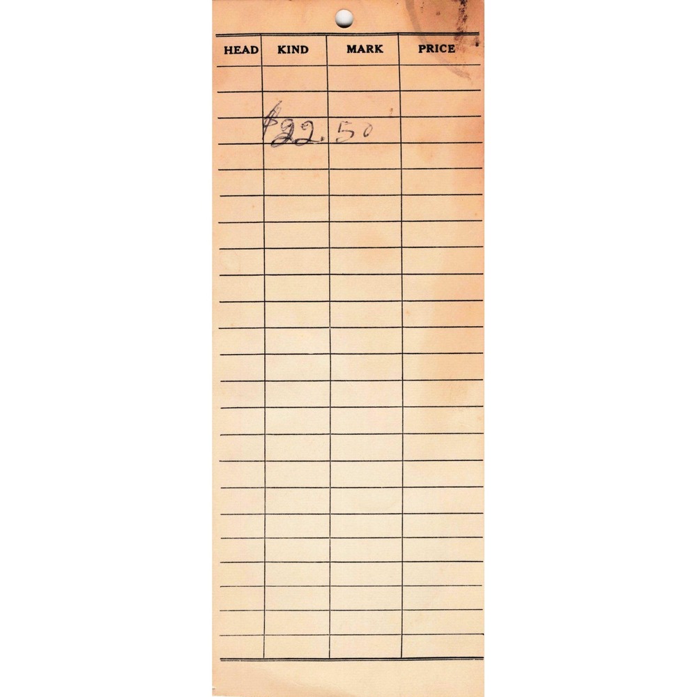 Vintage 1950s Monticello Livestock Auction Tag Wisconsin Cow Pig Sheep Bull - Picture 2 of 2